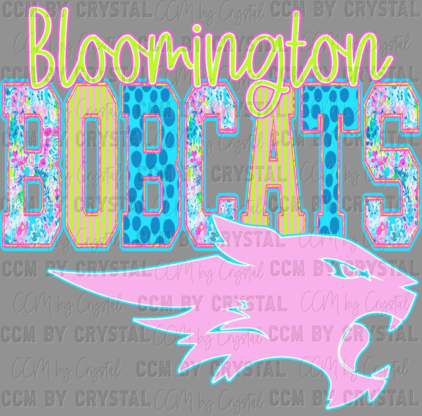 Bloomington Bobcats Bright Ready to Press DTF Transfers Sublimation Transfers