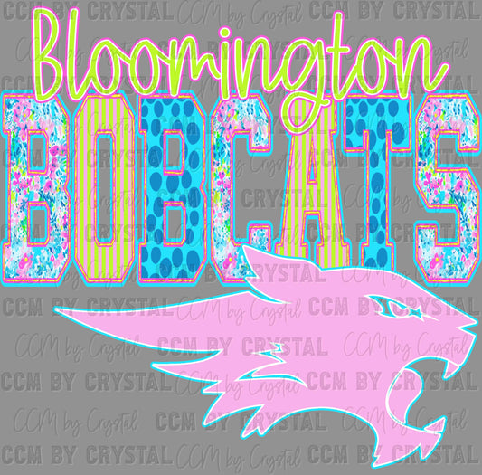 Bloomington Bobcats Bright Ready to Press DTF Transfers Sublimation Transfers