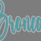 Broncos 2-Color Approximately 11" wide Spangle Transfer