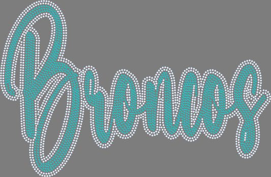 Broncos 2-Color Approximately 11" wide Spangle Transfer
