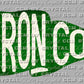 Broncos Green Pennant Mascot Ready to Press Transfer DTF Transfer Sublimation Transfer