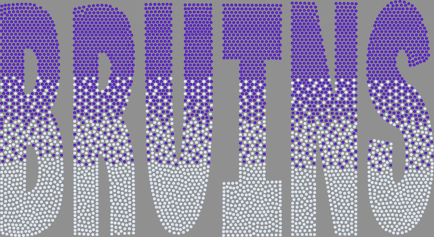 Bruins Ombre 2-Color Approximately 11" wide Spangle Transfer