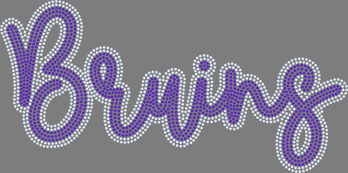Custom Personalized Name/Mascot Script 11" 2- Color Spangle Transfer