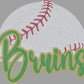 Custom Mascot Baseball or Softball Approximately 8.5" wide Spangle Transfer