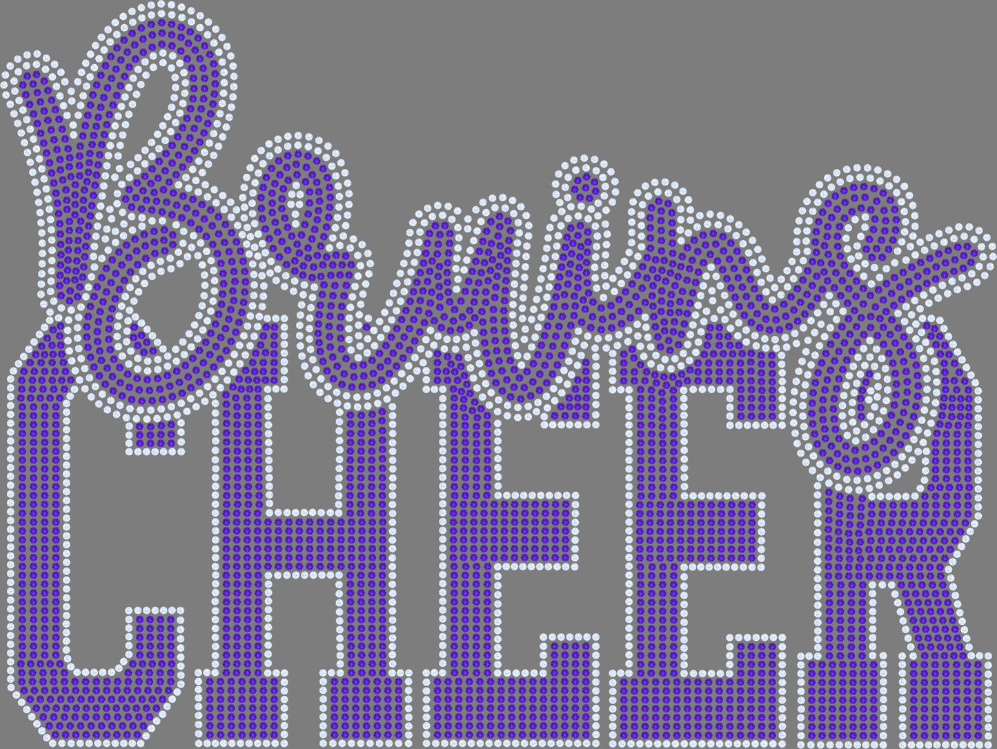 Custom Personalized Mascot Cheer Script 11" 2- Color Spangle Transfer