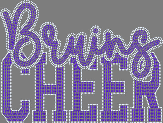 Custom Personalized Mascot Cheer Script 11" 2- Color Spangle Transfer