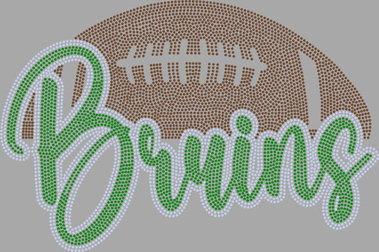 Bruins Football Approximately 11" wide Spangle Transfer