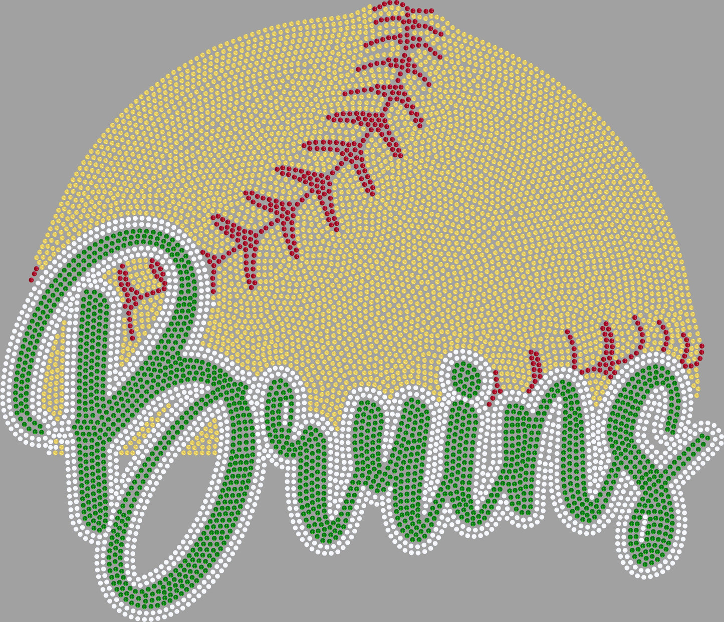 Bruins Baseball or Softball Approximately 11" wide Spangle Transfer