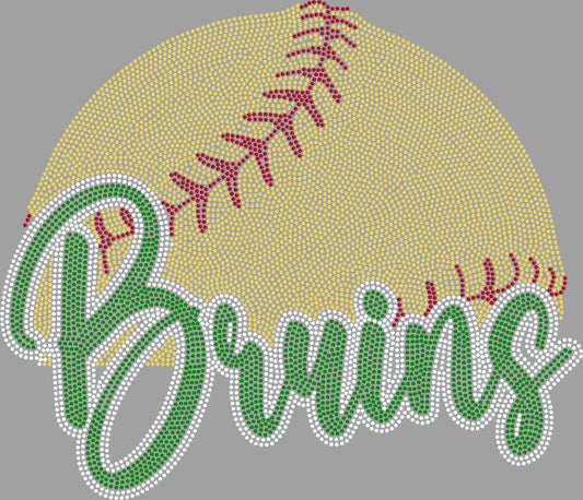 Bruins Baseball or Softball Approximately 11" wide Spangle Transfer