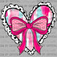 Heart and Bow Valentines Day Ready to Press Transfer DTF Transfer Sublimation Transfer
