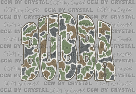 Bubba Camo Ready to Press Instant Peel DTF Transfers Sublimation Transfers