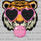 Tiger Blowing A Bubble Ready to Press Transfer