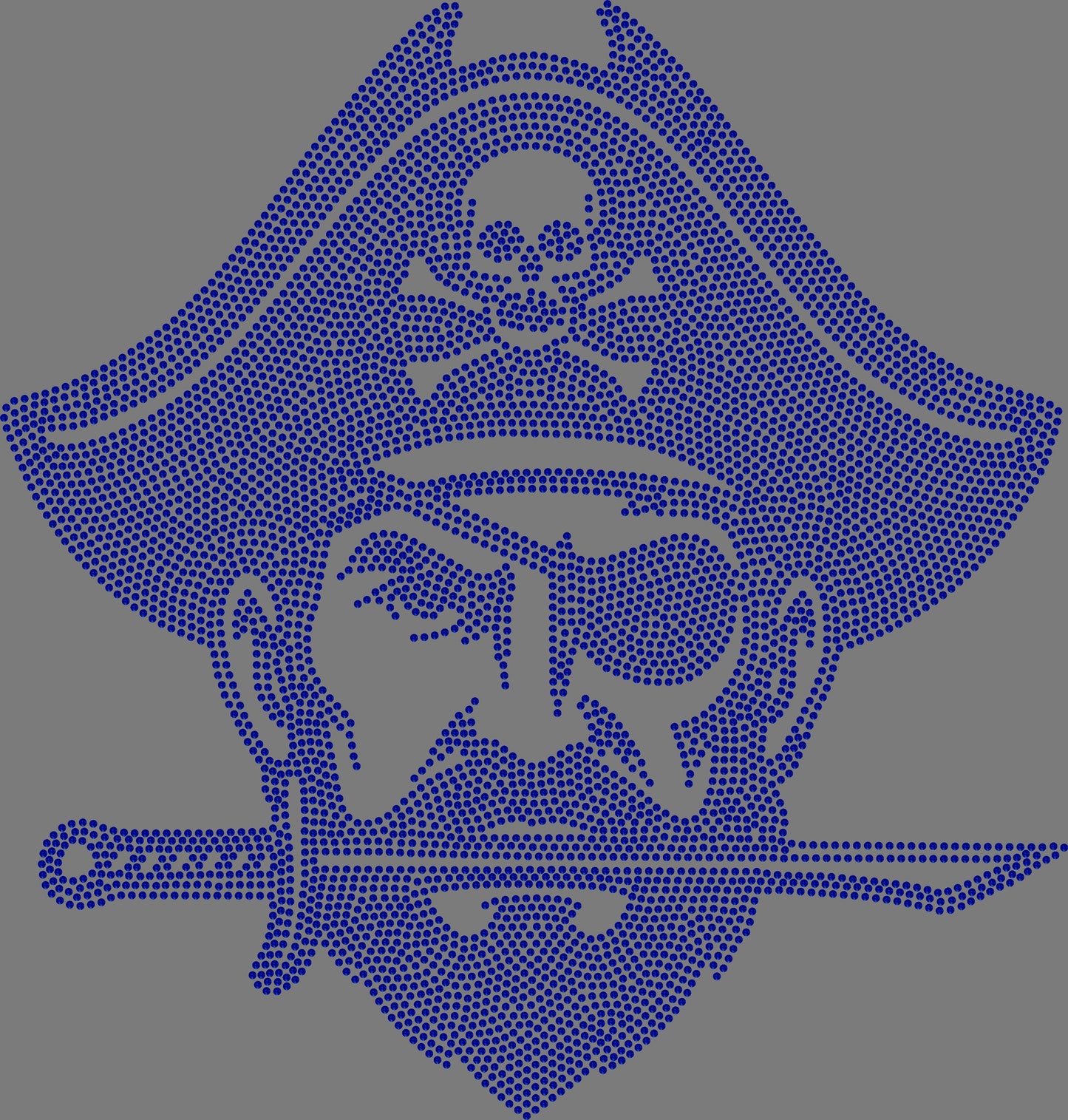 Buccaneer Head 1-Color Approximately 11" tall Spangle Transfer