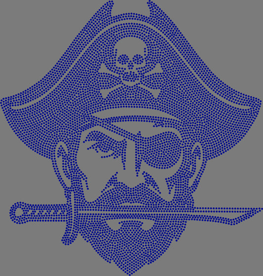 Buccaneer Head 1-Color Approximately 11" tall Spangle Transfer
