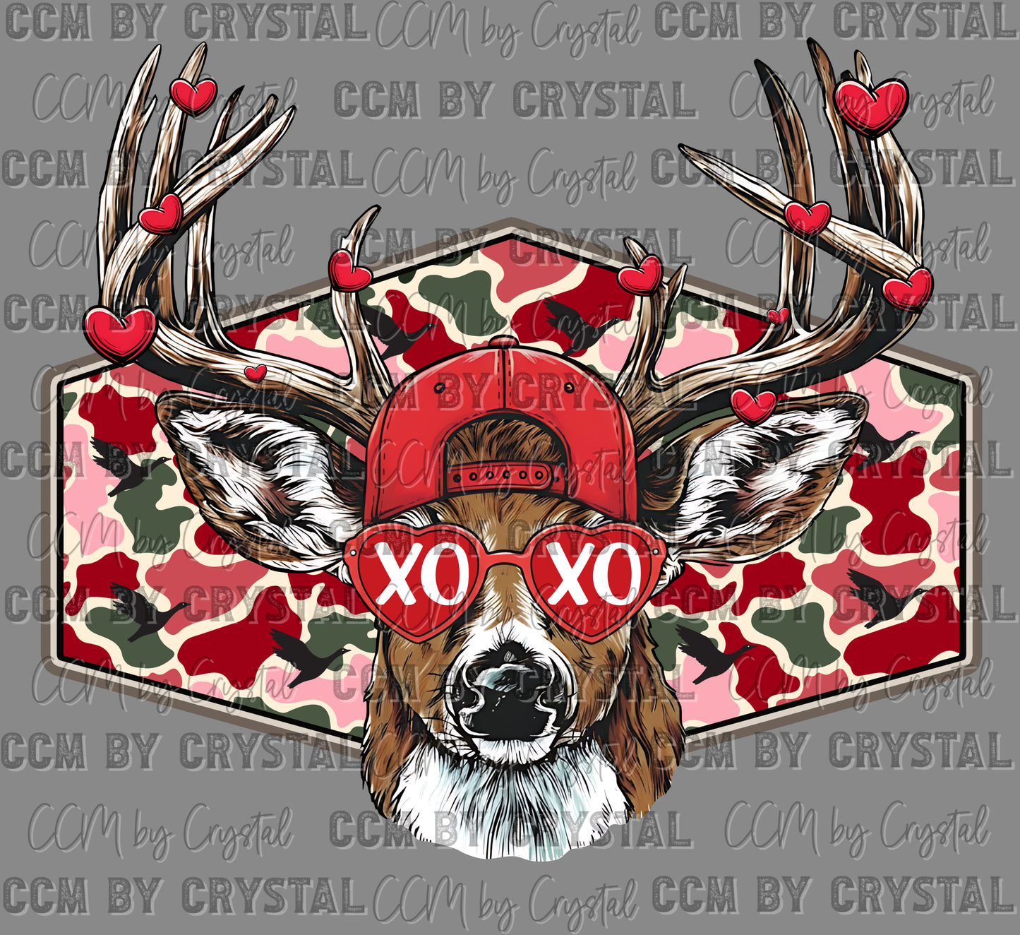 Valentines Day Xoxo Buck Ready to Press Instant Peel DTF Transfers Sublimation Transfers