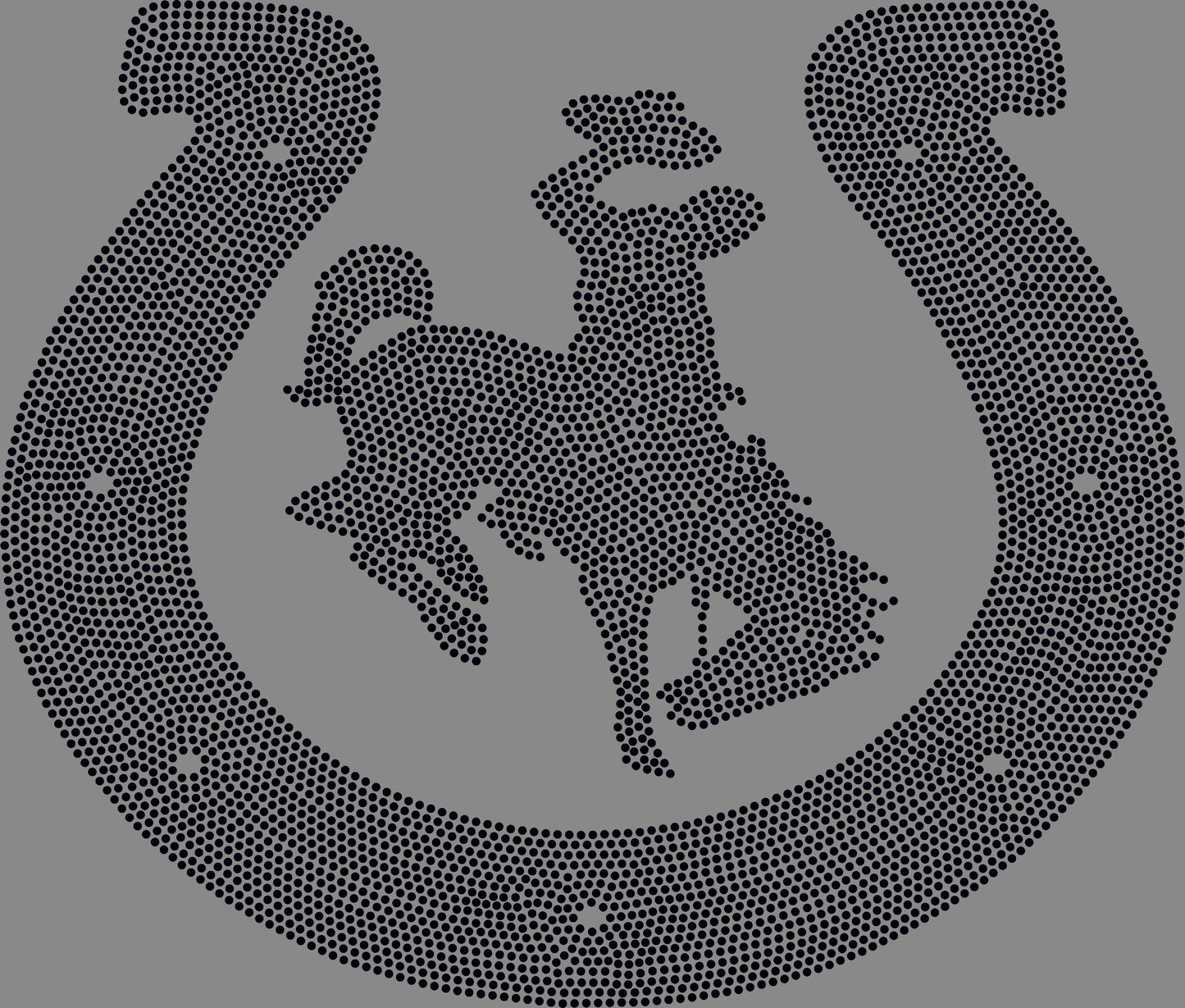 Buckaroo Approximately 11" wide 1 or 2 Color Spangle Transfer