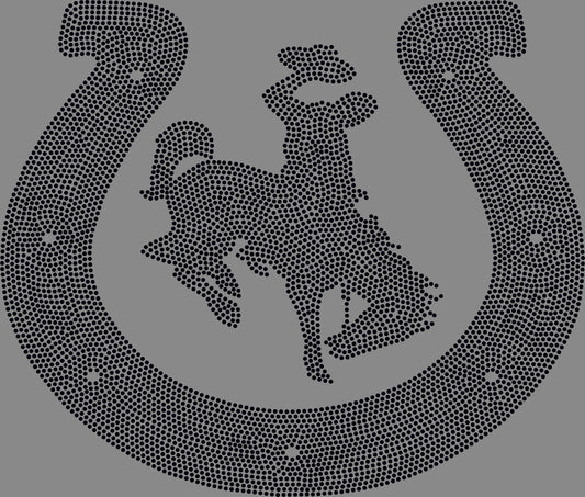 Buckaroo Approximately 11" wide 1 or 2 Color Spangle Transfer