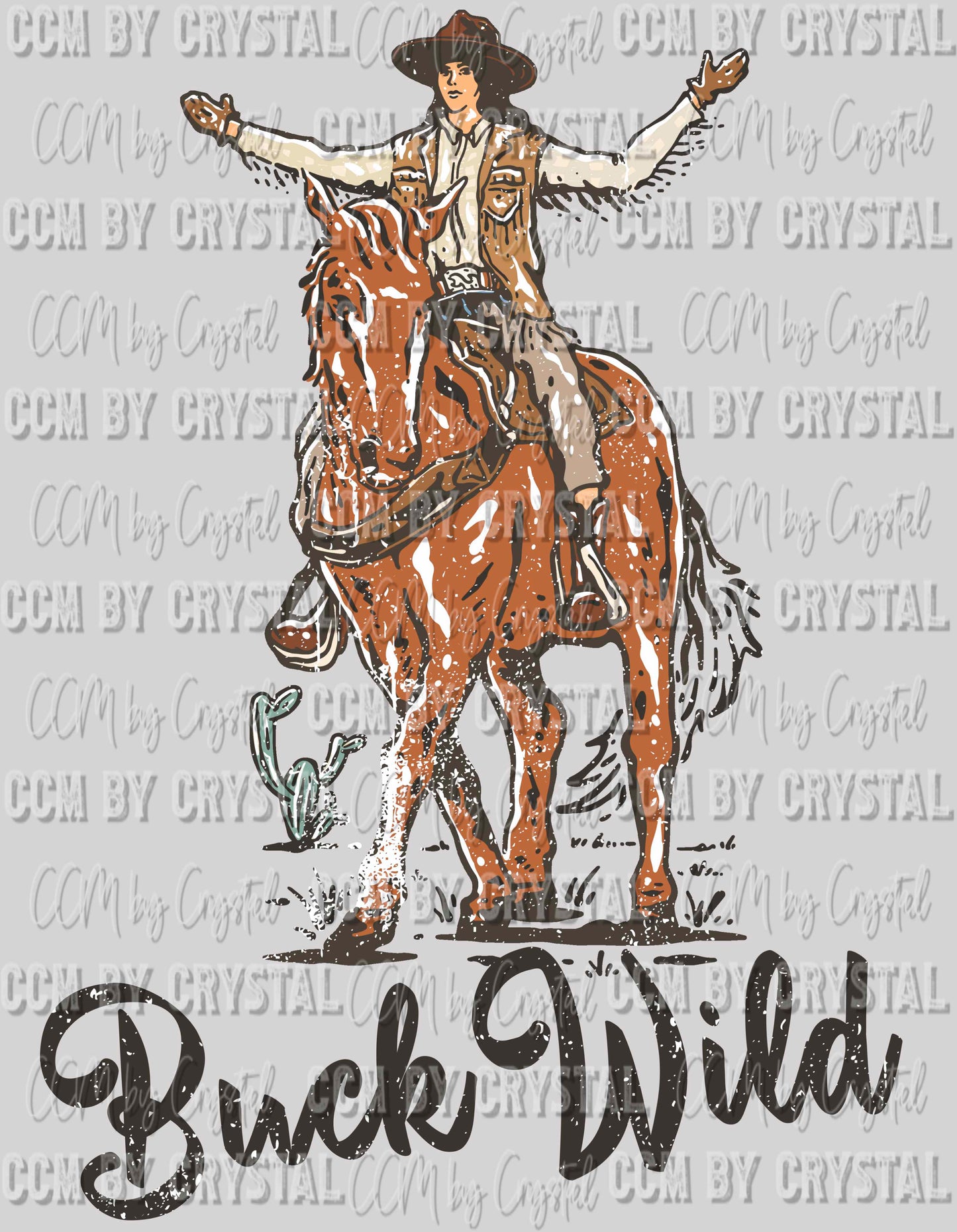 Buck Wild Rodeo Western Ready to Press Transfer