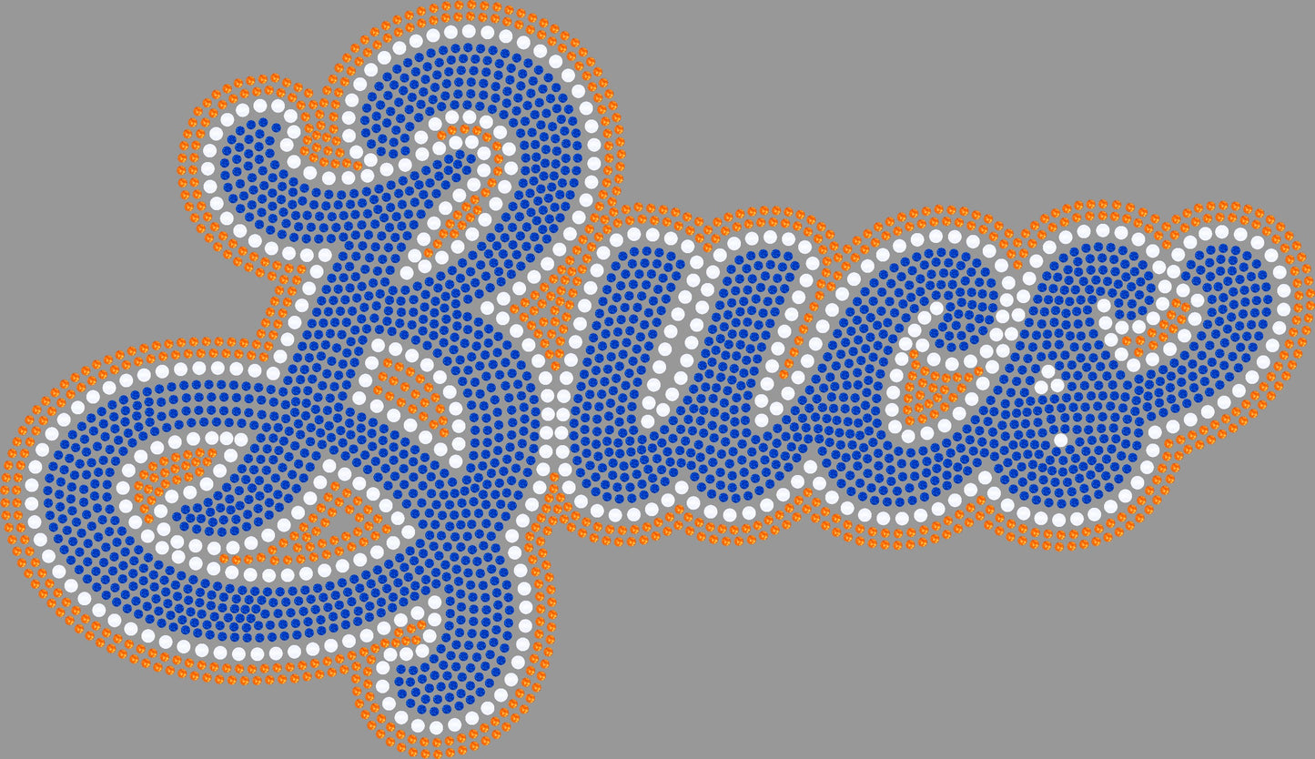 Bucs 11" 3-Color Ready to Press Spangle Transfer Bling Transfer Sparkle Transfer