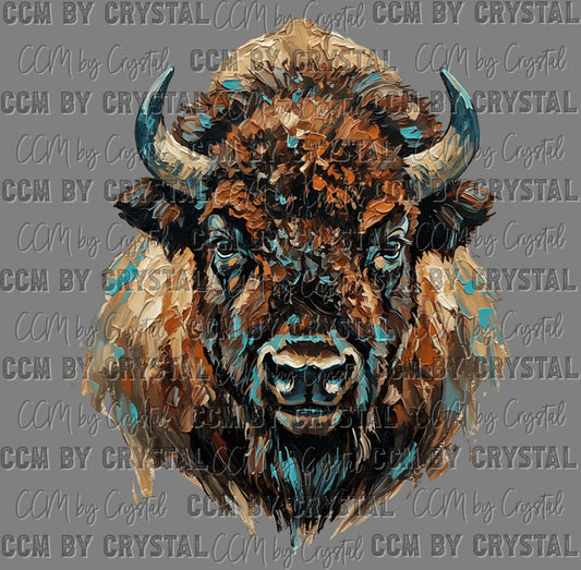 Fake Faux Painted Buffalo Western Ready to Press Instant Peel DTF Transfers Sublimation Transfers