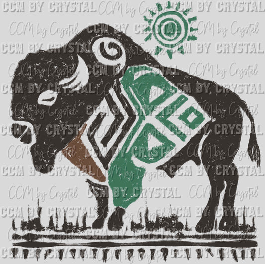Buffalo Aztec Ready to Press Transfer DTF Transfer Sublimation Transfer
