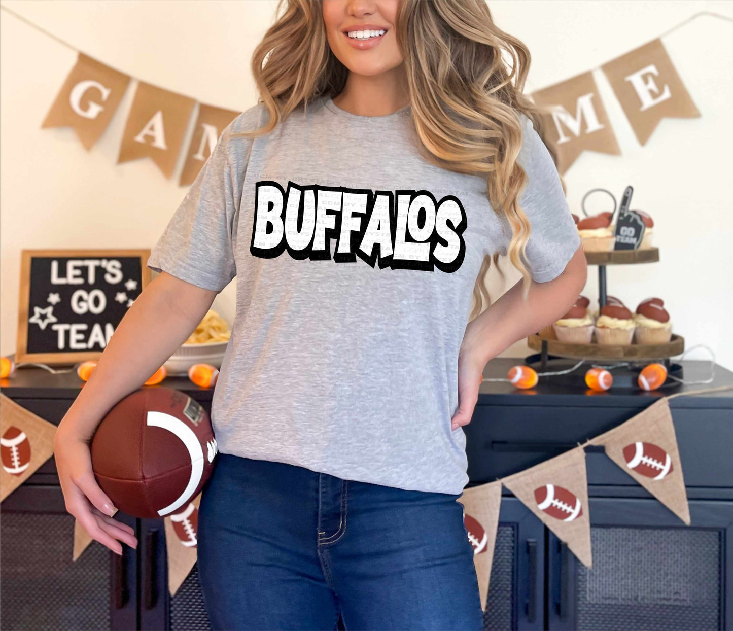 Buffalo Mascot Sports Ready to Press Transfer DTF Transfer Sublimation Transfer