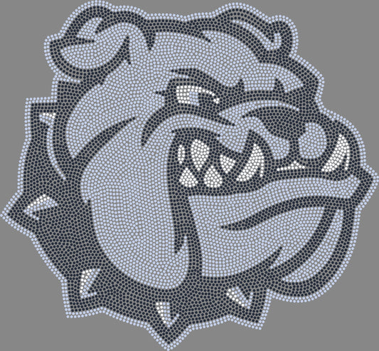 Bulldog Face Approximately 11" wide Spangle Transfer