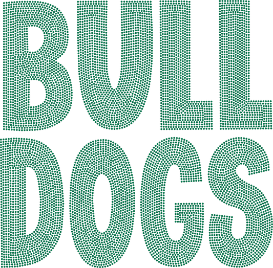 Bulldogs Stacked 11" One Color Ready to Press Spangle Transfer Bling Transfer Sparkle Transfer