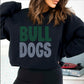 Bulldogs Stacked 11" 2-Color Ready to Press Spangle Transfer Bling Transfer Sparkle Transfer