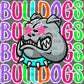 Bulldogs Colorful Mascot Ready to Press Transfer DTF Transfer Sublimation Transfer