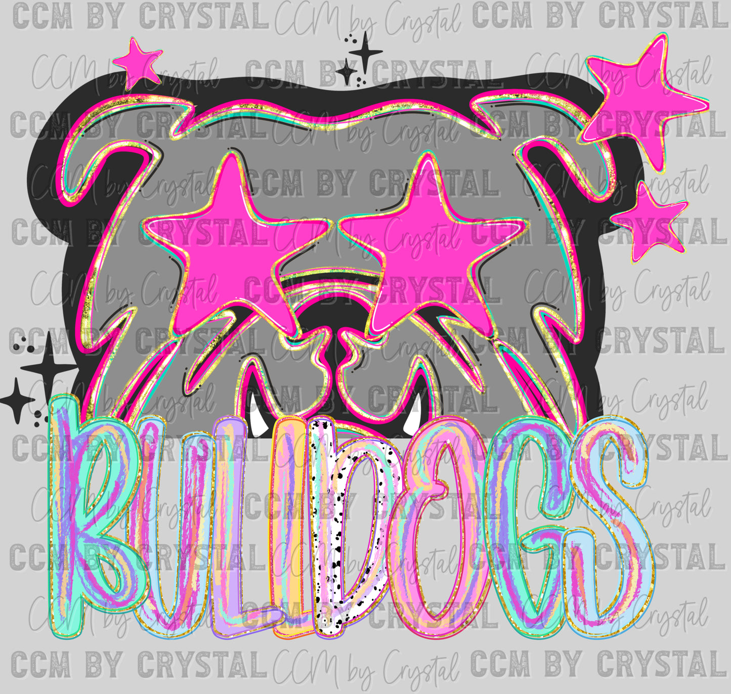 Bulldogs Pastel Mascot Ready to Press DTF Transfers Sublimation Transfers