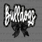 Bulldogs Black Faux Glitter Ready to Press Instant Peel DTF Transfers Sublimation Transfers