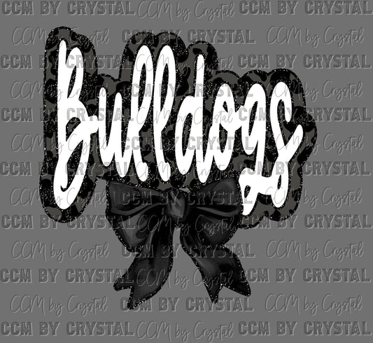 Bulldogs Black Faux Glitter Ready to Press Instant Peel DTF Transfers Sublimation Transfers