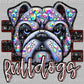 Bulldogs Faux Rhinestones Effect Ready to Press Transfer DTF Transfer Sublimation Transfer
