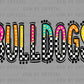 Bulldogs Colorful Checkered Mascot Ready to Press Transfer DTF Transfer Sublimation Transfer