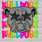 Bulldogs Colorful Mascot Faux Glitter Ready to Press Transfer DTF Transfer Sublimation Transfer