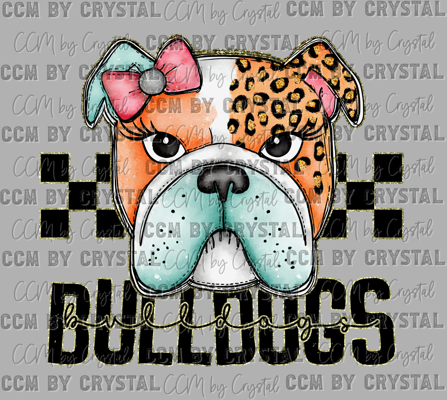 Bulldogs Cartoon Mascot Ready to Press Transfer DTF Transfer Sublimation Transfer