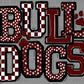 Bulldogs Paws Checkered Mascot Sports Ready to Press Transfer DTF Transfer Sublimation Transfer