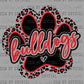 Bulldogs Paw Red Ready to Press Instant Peel DTF Transfers Sublimation Transfers