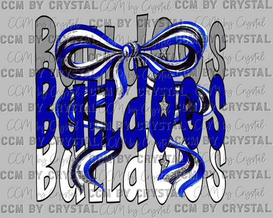 Bulldogs Black Outline Mascot Ready to Press Transfer DTF Transfer Sublimation Transfer