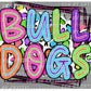 Bulldogs Colorful Leopard Background Mascot Ready to Press Transfer