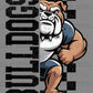 Bulldogs Grunge Checkered Sports Mascot Ready to Press Transfer DTF Transfer Sublimation Transfer