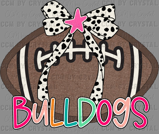 Bulldogs Football Bow Mascot Ready to Press Transfer DTF Transfer Sublimation Transfer