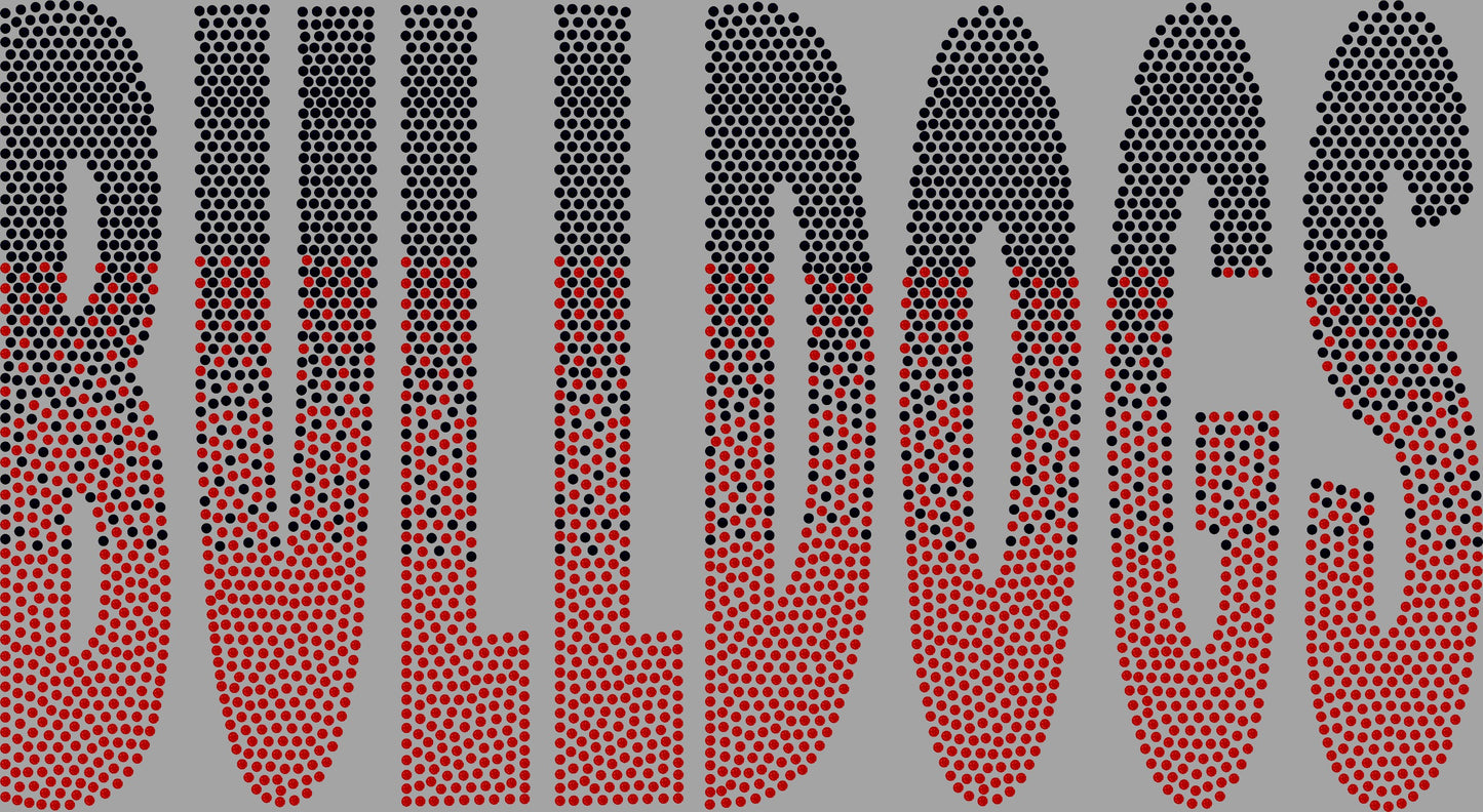 Bulldogs Ombre Approximately 11" wide Spangle Transfer