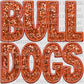 Bulldogs Orange Faux Sequins Faux Embroidery Ready to Press Transfer