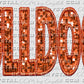 Bulldogs Orange Faux Sequins Faux Embroidery Ready to Press Transfer