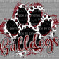 Bulldogs Paw Mascot Ready to Press Transfer DTF Transfer Sublimation Transfer