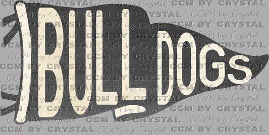 Bulldogs Pennant Mascot Ready to Press Transfer DTF Transfer Sublimation Transfer