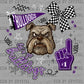 Let's Go Bulldogs Purple Ready to Press Instant Peel DTF Transfers Sublimation Transfers