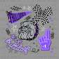 Let's Go Bulldogs Purple Mascot Ready to Press Transfer DTF Transfer Sublimation Transfer